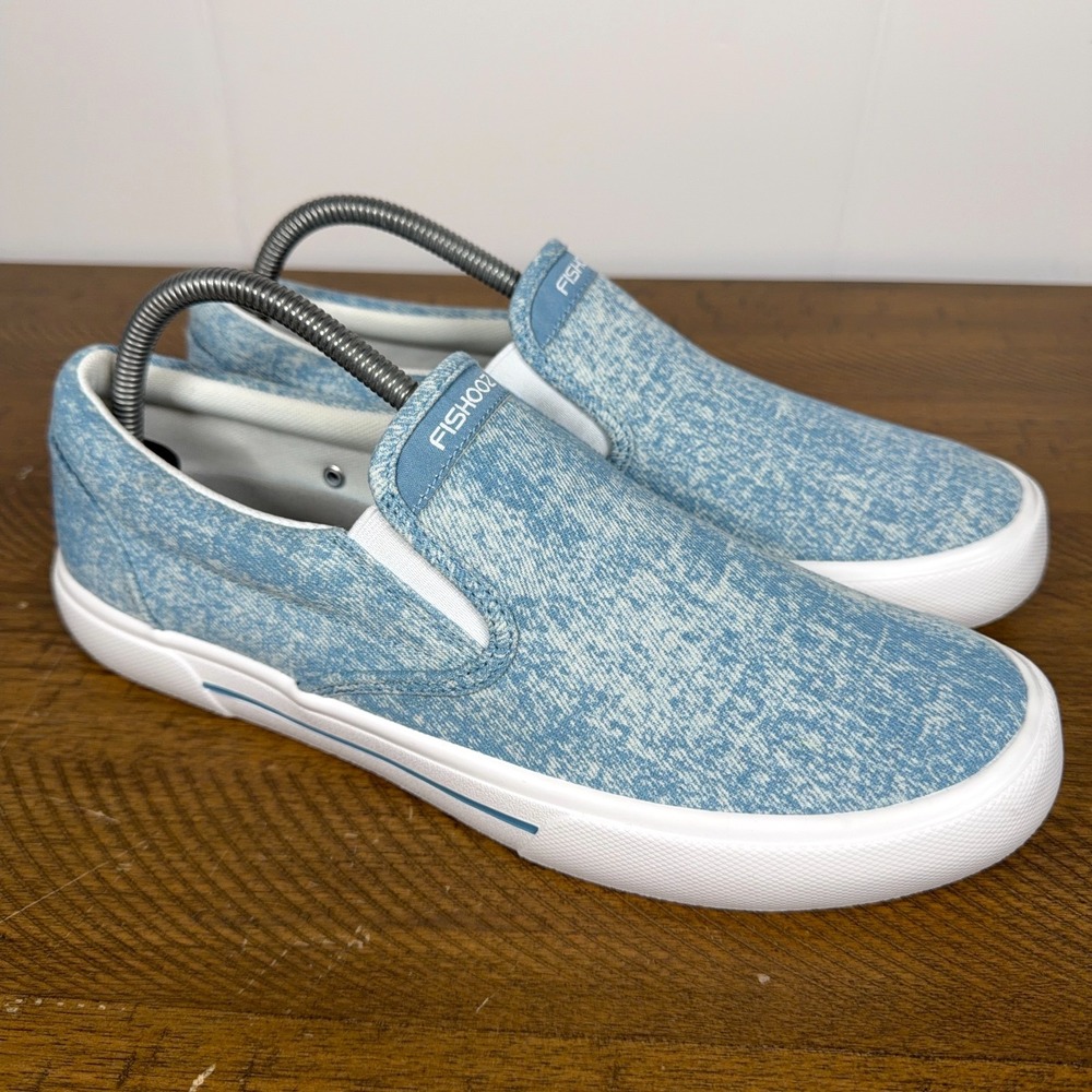 Fishooz Shoes Womens 10 Blue Dryshod‎ Sunwashed Canvas Slip On Boat Fishing